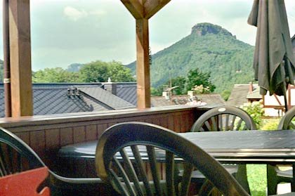 Blick von der Terrasse zum Lilienstein